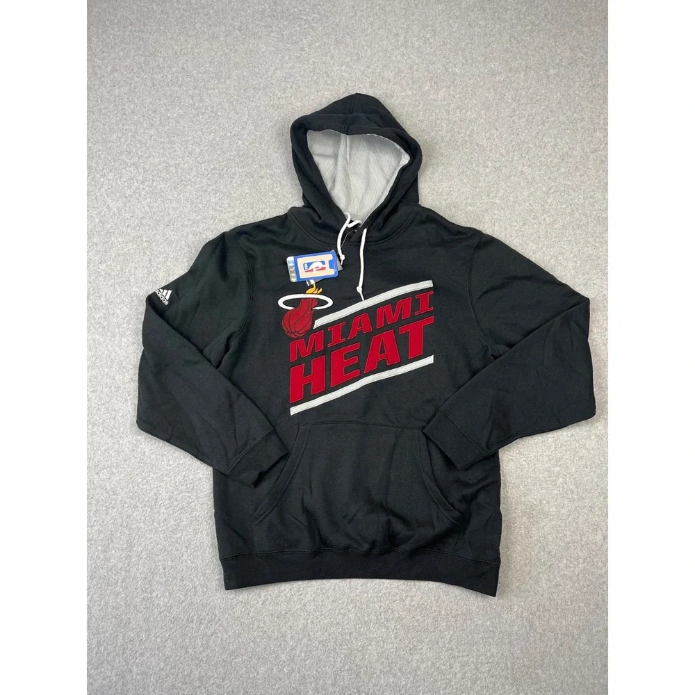 Miami Heat Basketball Playbook Sweatshirt Mens M‎ Black NBA Adidas Hoodie 2014